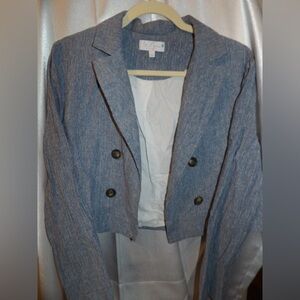 Women's Blue Striped Jacket